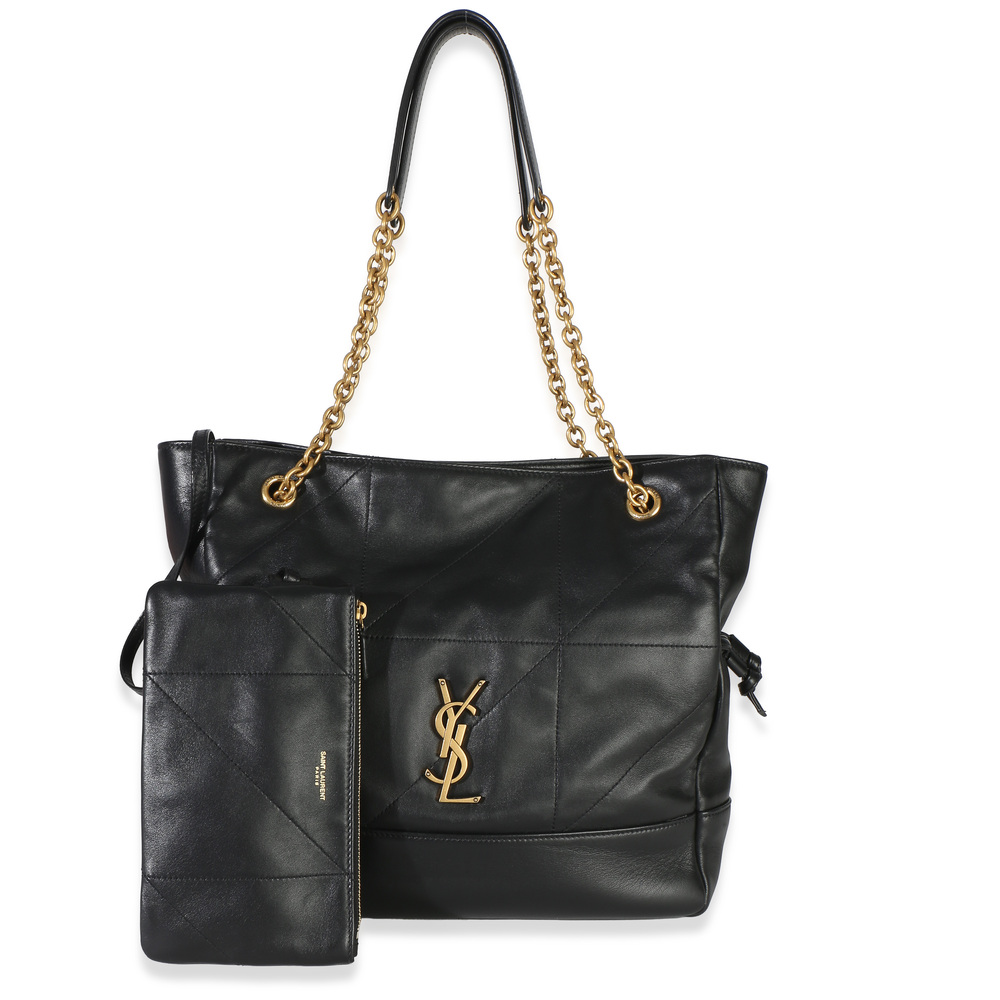 Saint Laurent Black Quilted Lambskin Jamie Small Shopping Tote